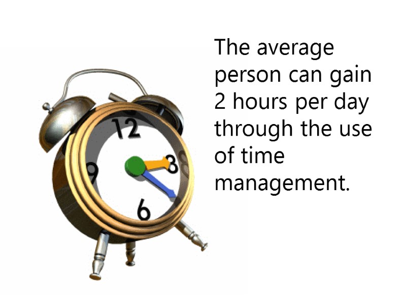 The average person can gain 2 hours per day through the use of time